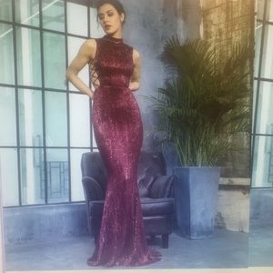 Marcie maxi gown size Medium wine color